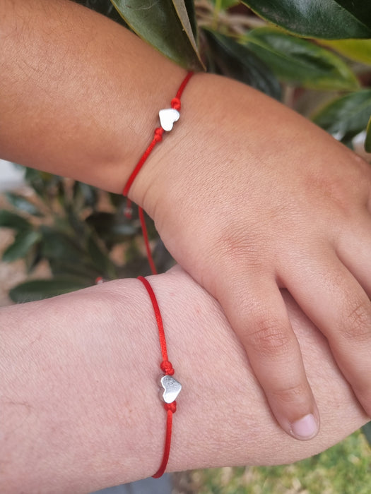 First Day of School Heart Bracelet Set - Red