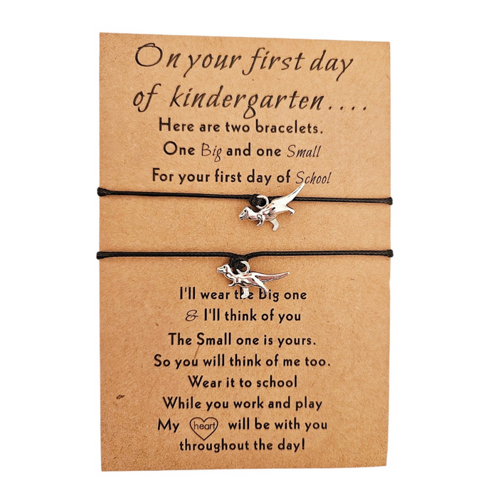 First Day of Kindergarten - Dinosaur Bracelet Set - Black