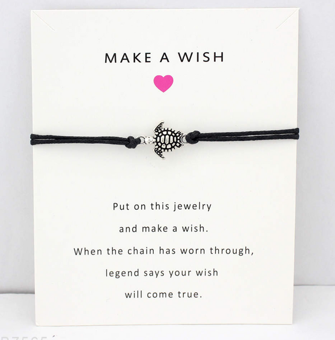 Make a Wish Turtle Bracelet – Black