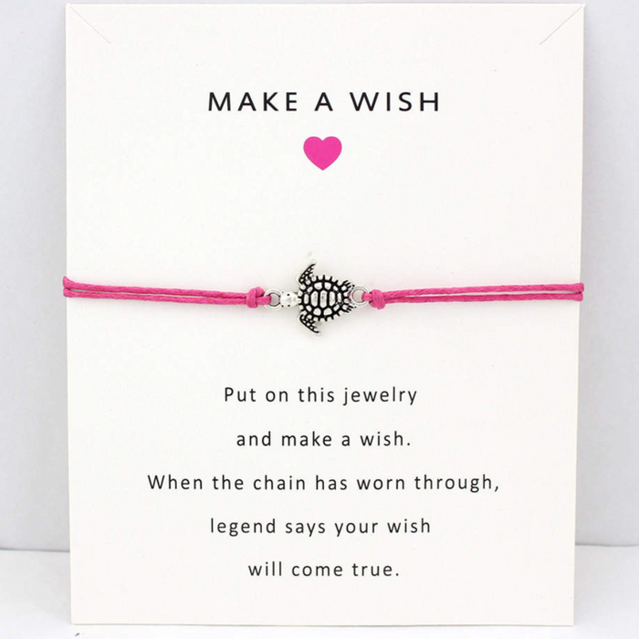 Make a Wish Turtle Bracelet – Hot Pink