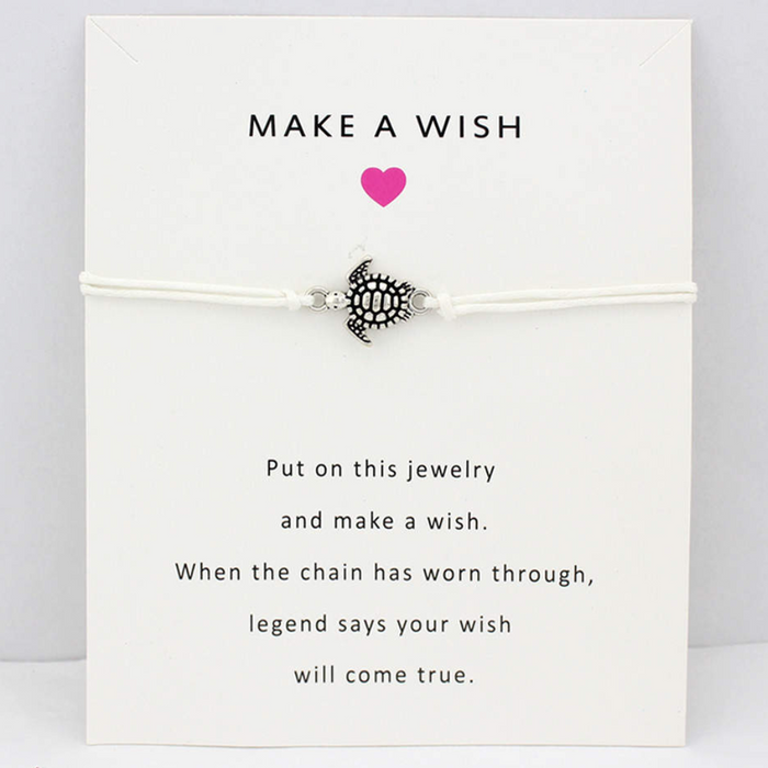 Make a Wish Turtle Bracelet – White