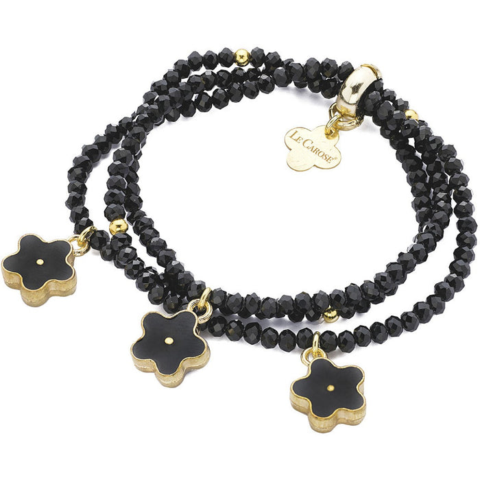 Chamomile Bracelet with Swarovski - Black