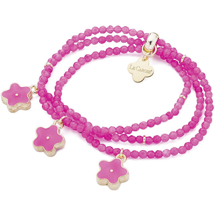 Chamomile Bracelet with Swarovski - Pink