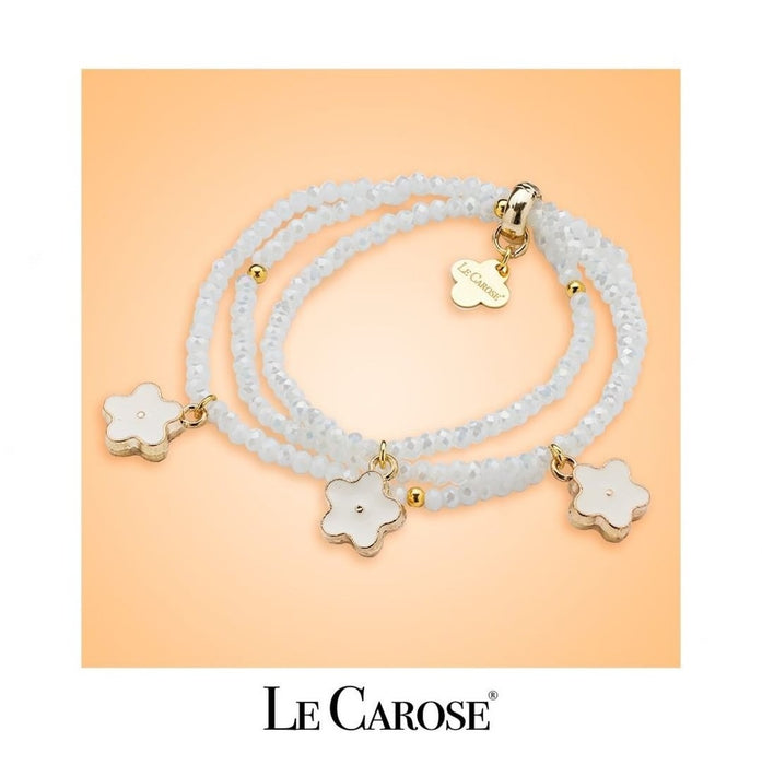 Chamomile Bracelet with Swarovski - White