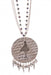 Large silver pendant with glitter silver italian horns and rosary style 3 chain necklace