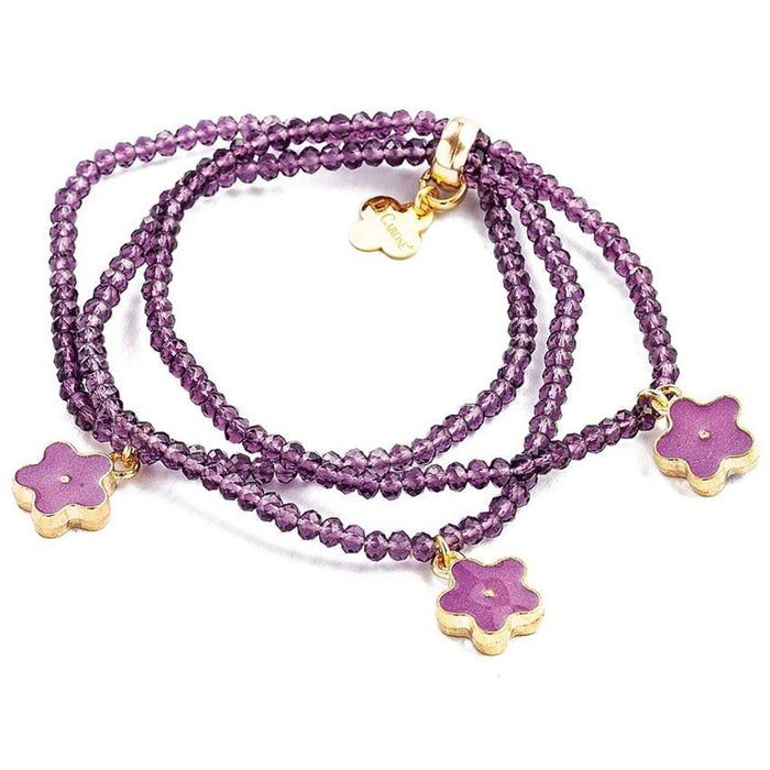 Chamomile Bracelet with Swarovski - Purple