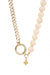 2 tone gold plated chain and beige stone necklace