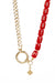 2 tone gold plated and red stone necklace