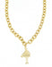 gold plated thick necklace chain with le carose doll