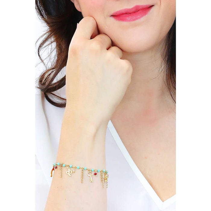 Joie Multi Charm Bracelet - Emerald & Ruby